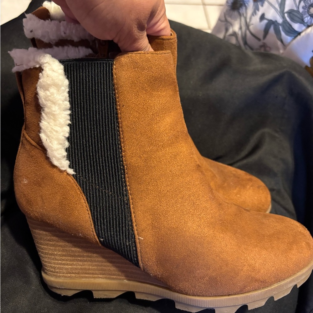 Lane Bryant Tan Wedge booties